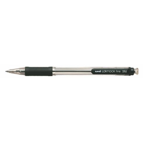 Golyóstoll, 0,4 mm, nyomógombos, UNI "SN-101 Laknock Fine", fekete