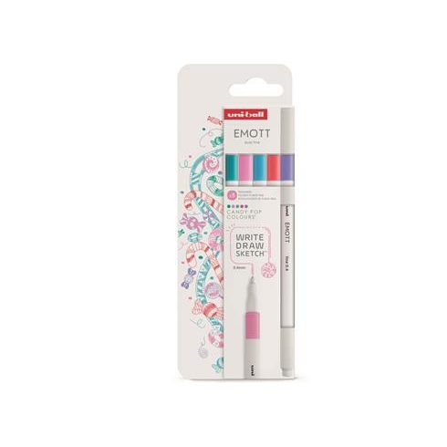 Tűfilc készlet, 0,4 mm, UNI "Emott Candy Pop", 5 különböző szín
