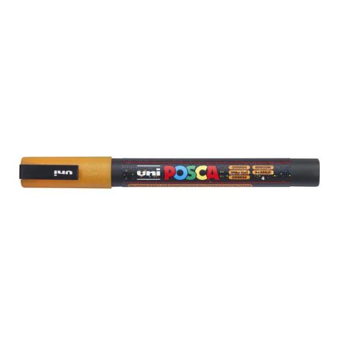 Dekormarker, 0,9-1,3 mm, UNI"Posca PC-3ML", fényes narancs