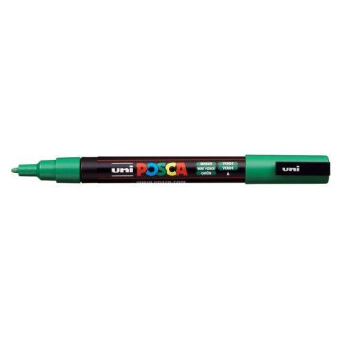 Dekormarker, 0,9-1,3 mm, UNI "Posca PC-3M", zöld
