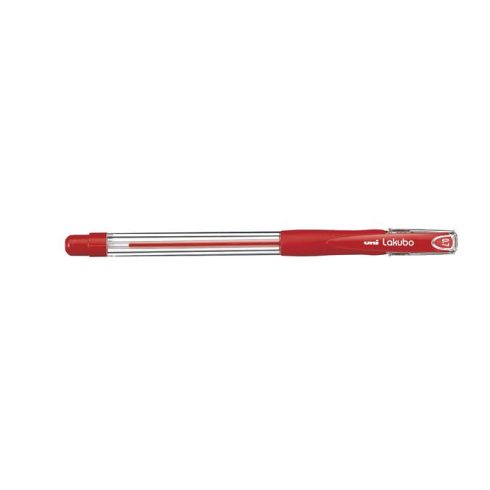 Golyóstoll, 0,3 mm, kupakos, UNI "SG-100 Lakubo", piros