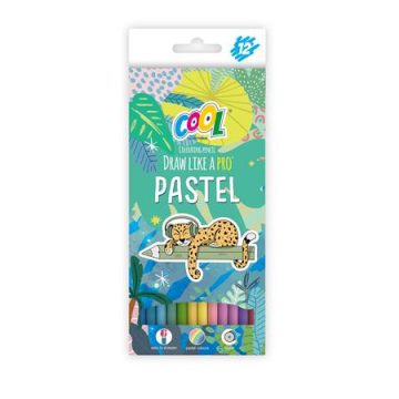   Színes ceruza készlet, kerek, COOL BY VICTORIA "Pastel", 12 pasztell szín