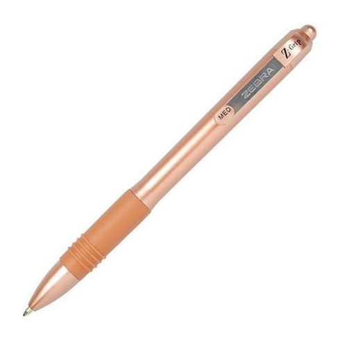 Golyóstoll, 0,27 mm, nyomógombos, ZEBRA "Z-Grip Smooth Rose Gold", kék