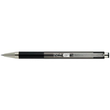   Golyóstoll, 0,24 mm, nyomógombos, antracit tolltest, ZEBRA "F-301 A", kék