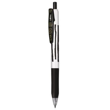   Zseléstoll, 0,33 mm, nyomógombos, csíkos test, ZEBRA "Sarasa Clip", fekete
