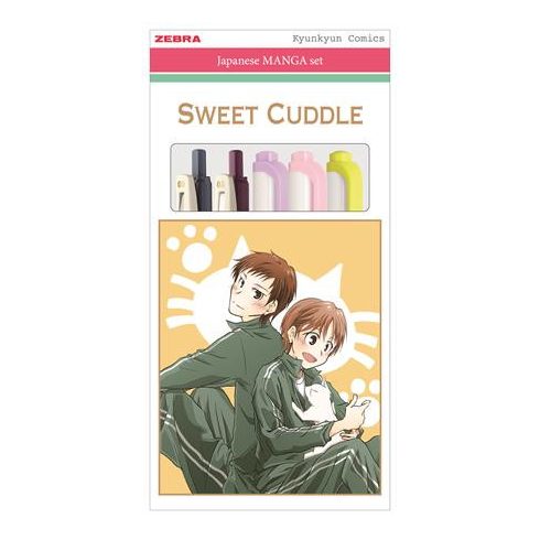 Írószer készlet, ZEBRA "Manga Set, Sweet cuddle", 5 darabos