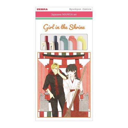 Írószer készlet, ZEBRA "Manga Set, Girl in the shrine", 5 darabos