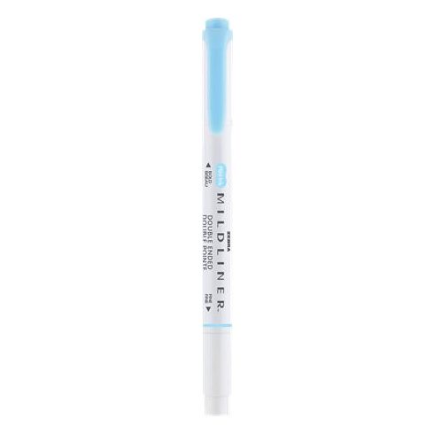 Szövegkiemelő, 1,0/3,5 mm, kétvégű, ZEBRA "Mildliner Fluorescent", kék