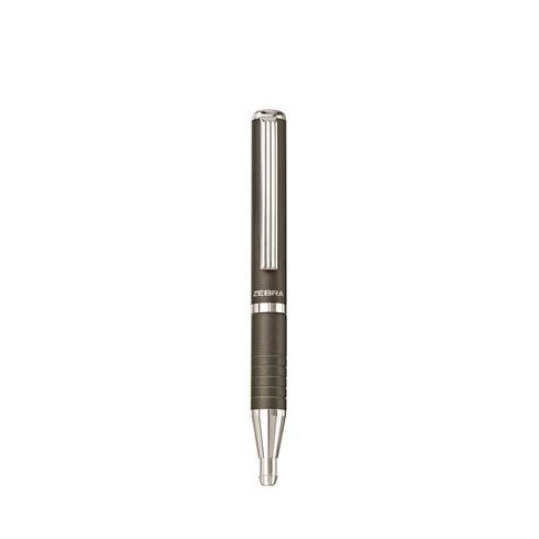 Golyóstoll, 0,24 mm, teleszkópos, metálszürke tolltest, ZEBRA "SL-F1", kék