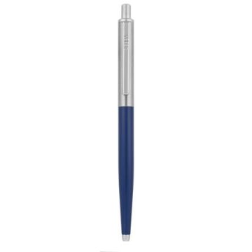  Golyóstoll, 0,24 mm, nyomógombos, ezüst színű klip, kék tolltest, ZEBRA "901", kék
