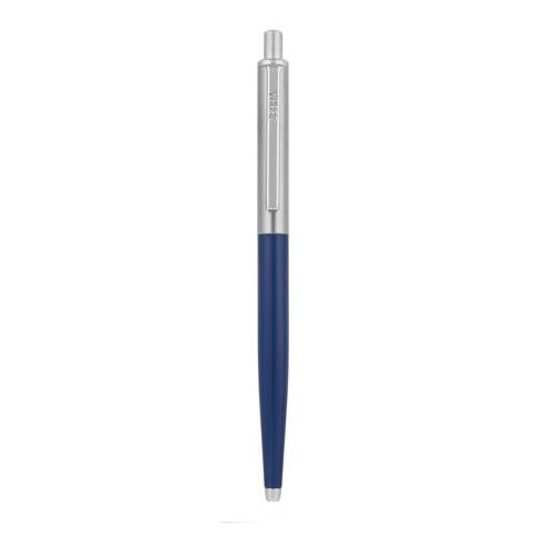 Golyóstoll, 0,24 mm, nyomógombos, ezüst színű klip, kék tolltest, ZEBRA "901", kék