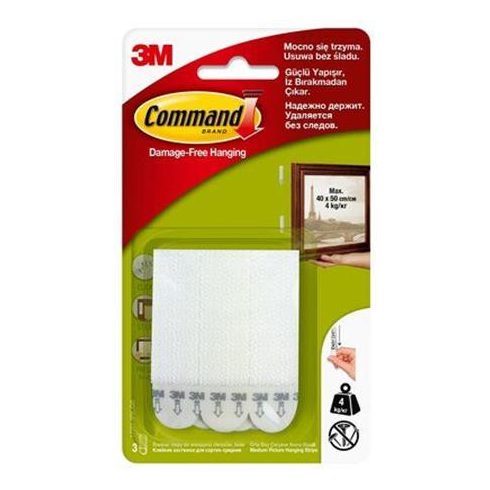 Ragasztócsík tépőzárral, M, 3M SCOTCH "Command"