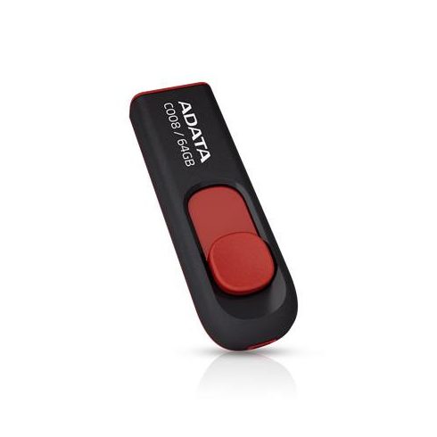 Pendrive, 64GB, USB 2.0, ADATA "C008", fekete