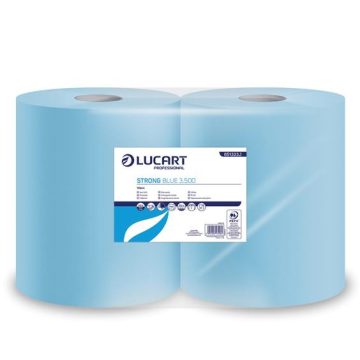   Törlőkendő, tekercses, 3 rétegű, LUCART, "Strong Blue 3.500" kék