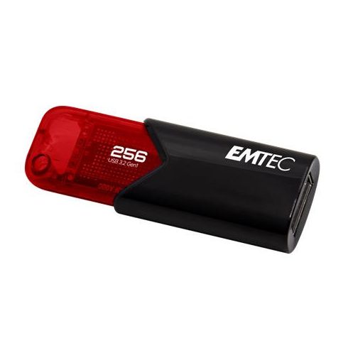 Pendrive, 256GB, USB 3.2, EMTEC "B110 Click Easy", fekete-piros