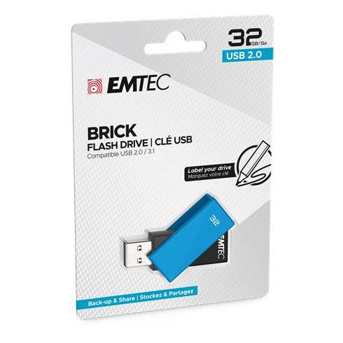 Pendrive, 32GB, USB 2.0, EMTEC "C350 Brick", kék