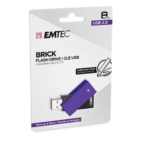 Pendrive, 8GB, USB 2.0, EMTEC "C350 Brick", lila