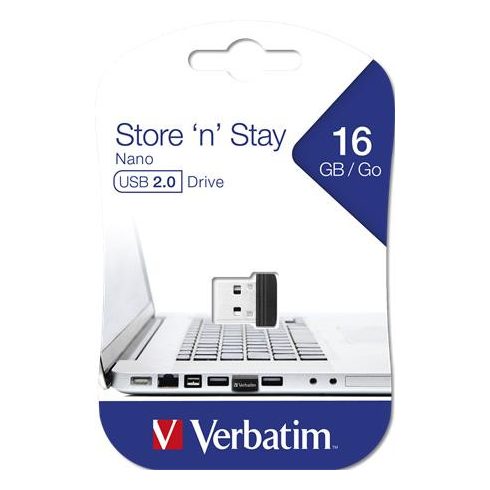 Pendrive, 16GB, USB 2.0, 10/3MB/sec, VERBATIM "Nano"
