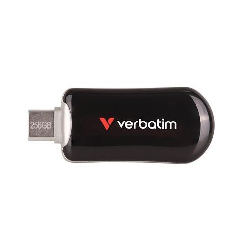 Pendrive, 256GB, USB-C 3.2 Gen1, VERBATIM "Plectra", fekete