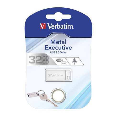 Pendrive, 32GB, USB 2.0,  VERBATIM "Executive Metal", ezüst