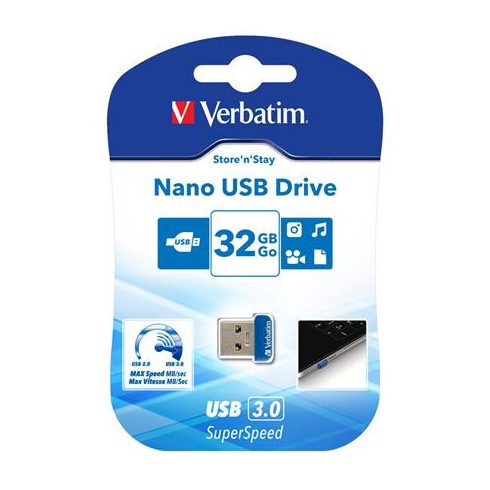 Pendrive, 32GB, USB 3.2, 80/25MB/s, VERBATIM "Nano"