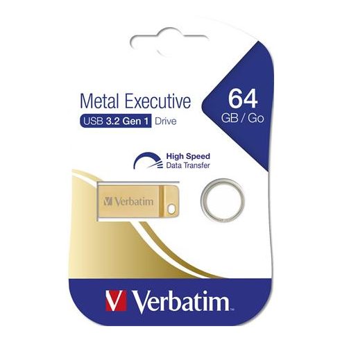 Pendrive, 64GB, USB 3.2, VERBATIM "Executive Metal", arany