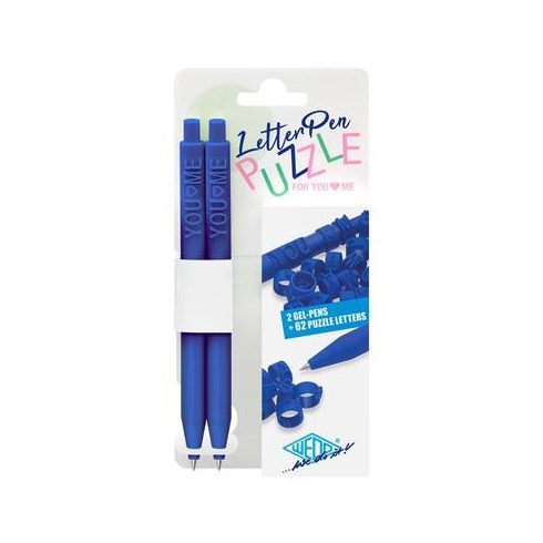 Zseléstoll, nyomógombos, kirakós, 2 db, WEDO "Letter Pen Puzzle", kék