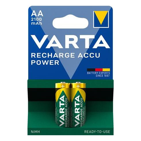 Tölthető elem, AA ceruza, 2x2100 mAh, előtöltött, VARTA "Power"