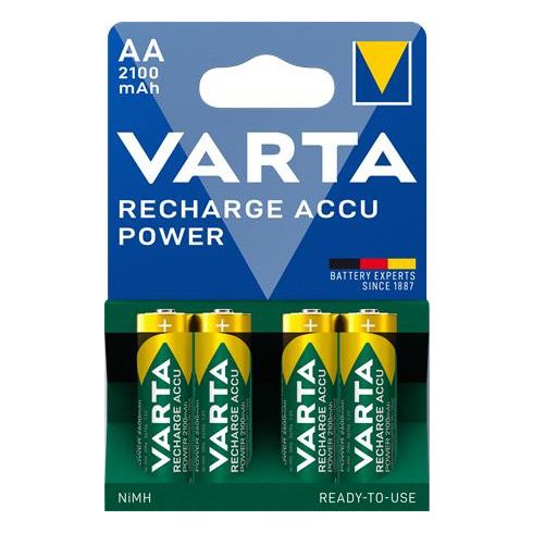 Tölthető elem, AA ceruza, 4x2100 mAh, előtöltött, VARTA "Power"