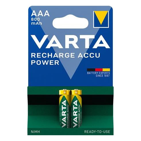 Tölthető elem, AAA mikro, 2x800 mAh, előtöltött, VARTA "Power"