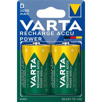   Tölthető elem, D góliát, 2x3000 mAh, előtöltött, VARTA "Power"