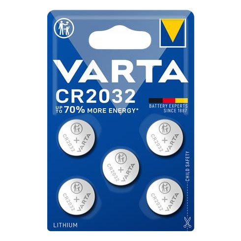 Gombelem, CR2032, 5 db, VARTA