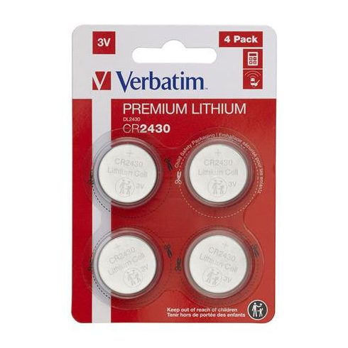 Gombelem, CR2430, 4 db, VERBATIM "Premium"