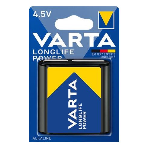 Elem, 3LR12 lapos elem, 4,5 V, 1 db, VARTA "Longlife Power"