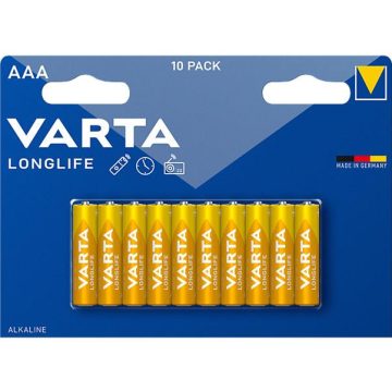   Elem, AAA mikro, 10 db, műanyagmentes, VARTA "Longlife"