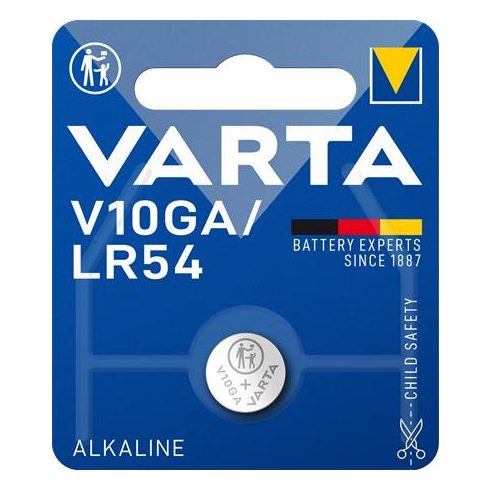 Gombelem, V10GA / LR1130 / LR54 / 189, 1 db, VARTA