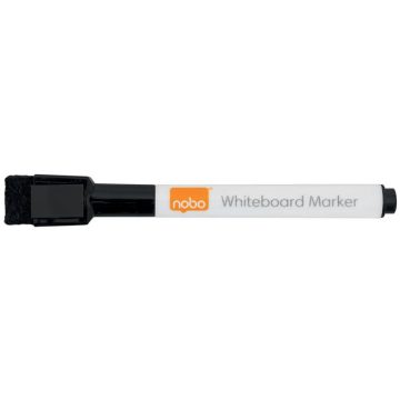   Táblamarker, kúpos hegyű, 2 mm, mágneses kupakkal, NOBO, fekete