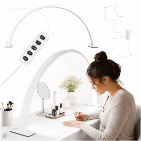   Lampa kosmetyczna LED bezcieniowa biurkowa do manicure paznokci łuk biała