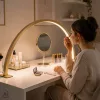 Lampa kosmetyczna LED bezcieniowa biurkowa do manicure paznokci łuk złota