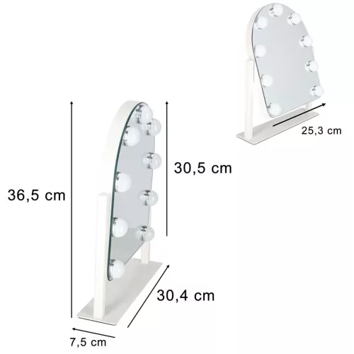 Lusterko do makijażu LED z 9 żarówkami podświetlane kosmetyczne