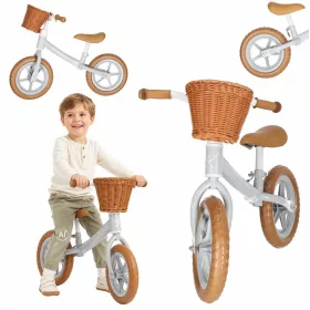 Rowerek biegowy Trike Fix Balance z koszykiem brązowy