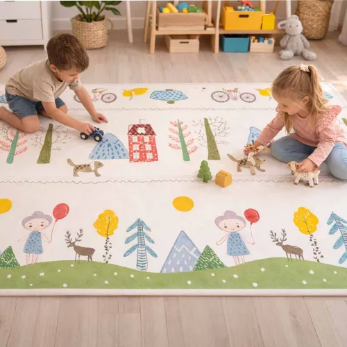 Oktatási kétoldalas összecsukható habszivacs szőnyeg 150x200cm mackófák