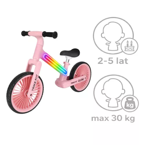 Trike Fix Glow LED-es terepkerékpár rózsaszínű