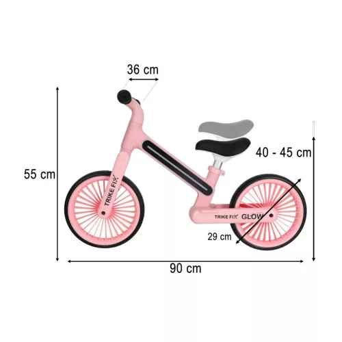 Trike Fix Glow LED-es terepkerékpár rózsaszínű