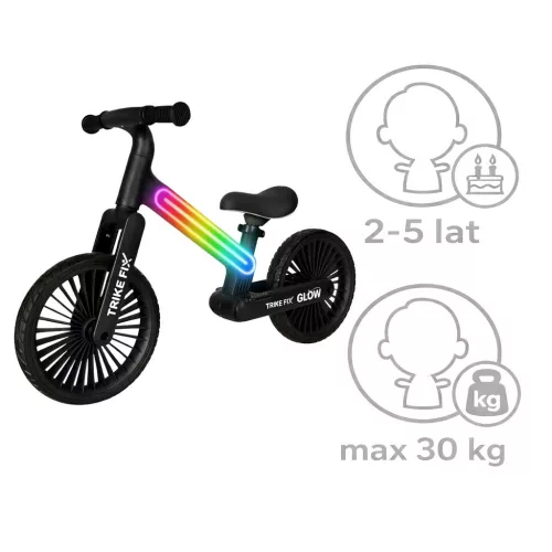 Trike Fix Glow LED terepjáró kerékpár fekete