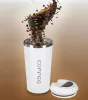 Termikus bögre szájkosárral LED termosz 500ml fehér