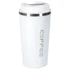 Termikus bögre szájkosárral LED termosz 500ml fehér