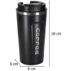 Termikus bögre szájkosárral LED termosz 500ml fekete
