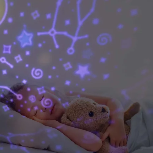 LED csillagprojektor éjszakai fény USB forgatható 6 motívum távirányító rénszarvas
