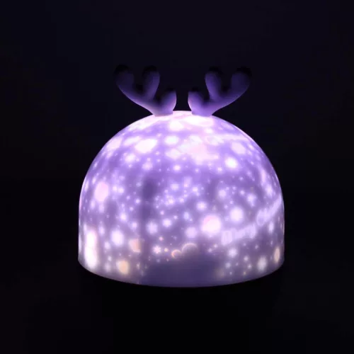 LED csillagprojektor éjszakai fény USB forgatható 6 motívum távirányító rénszarvas